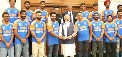 विश्वकप विजेता भारतीय क्रिकेट टिमसँग प्रधानमन्त्री मोदीको भेट