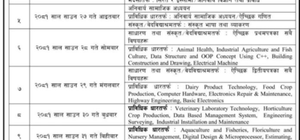 एसइईको पुरक परीक्षाको तालिका सार्बजनिक