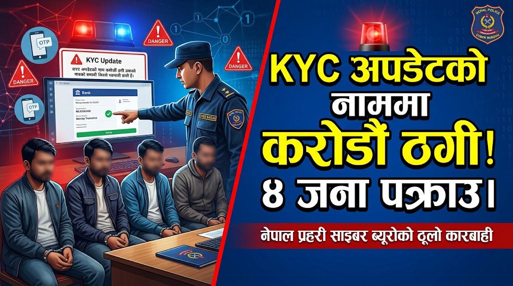 कर्मचारीलाई लक्षित गरेर अनलाइन ठगी गर्ने समूहका चार जना पक्राउ