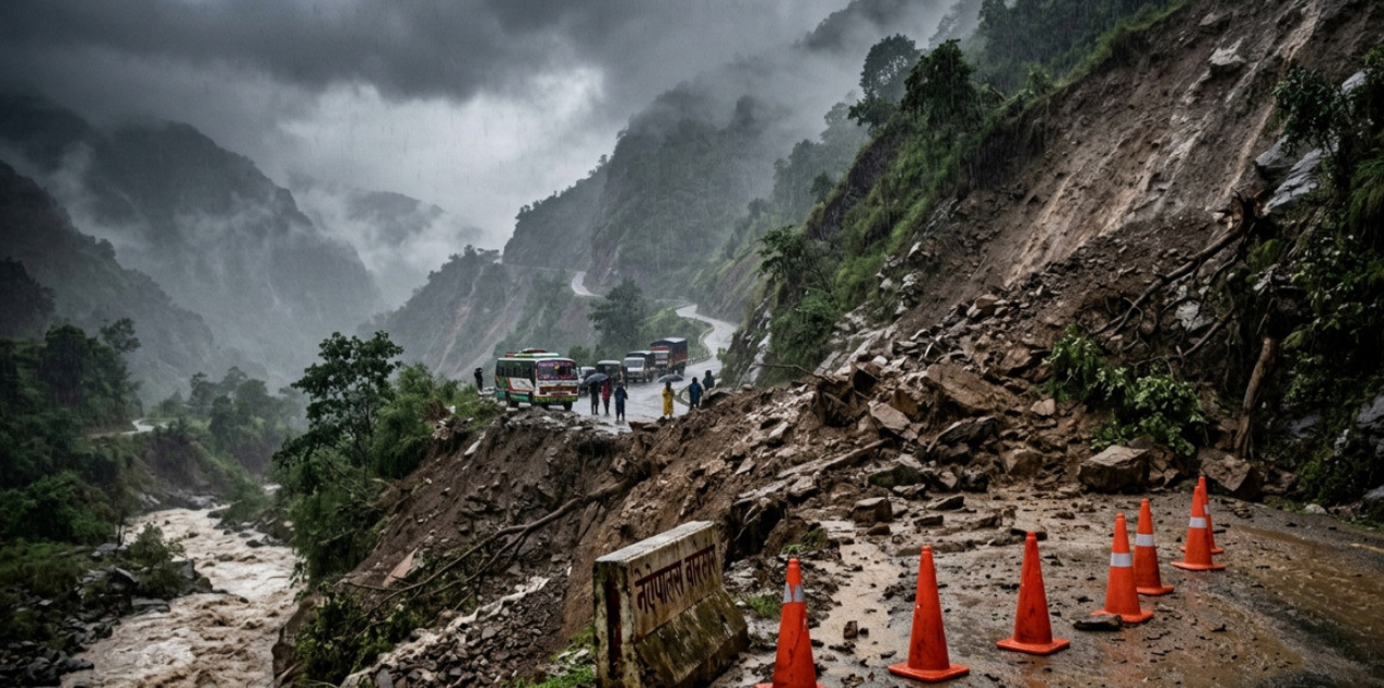 वर्षाका कारण देशका विभिन्न स्थानमा सडक अवरुद्ध वर्षाका कारण देशका विभिन्न स्थानमा सडक अवरुद्ध