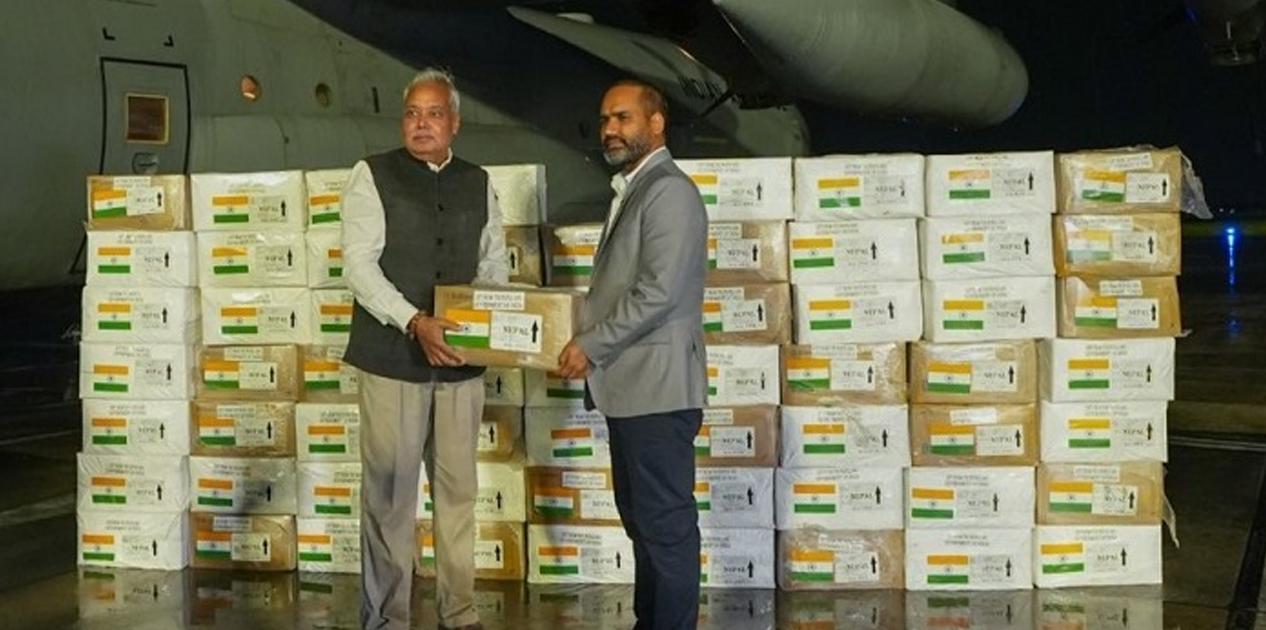 भारतले दोस्रो चरणमा पठायो ३७.६ टन राहत सामग्री भारतले दोस्रो चरणमा पठायो ३७.६ टन राहत सामग्री